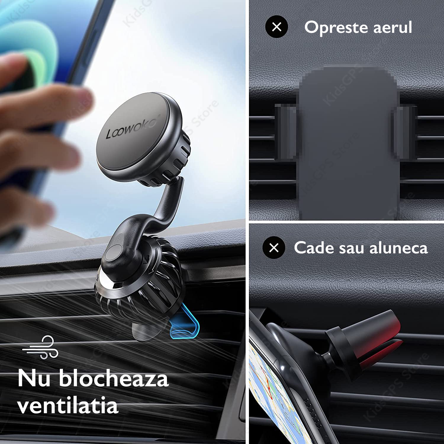 Suport telefon auto magnetic Loowoko Fix IT Long Suport telefon auto magnetic Loowoko Fix IT Long